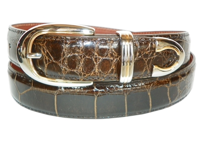 Alligator Belt 1 3/16 with Palm Springs Buckle Set