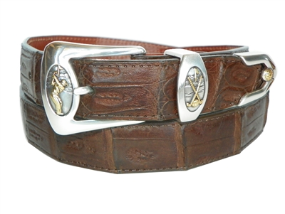 Crocodile Belt 1 3/16 with Golf Perfect Swing Buckle Set