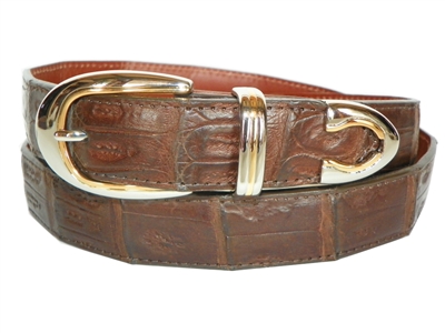 Crocodile Belt 1 3/16 with Palm Springs Buckle Set